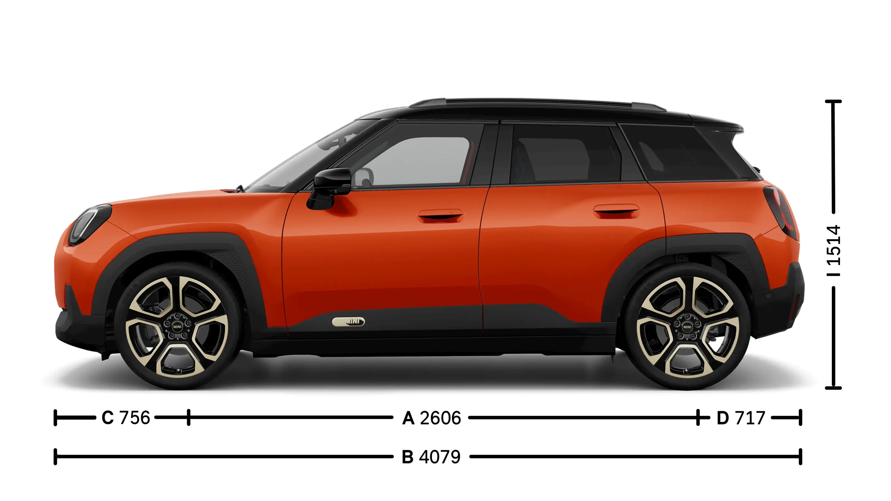 MINI Aceman Electric Dimensions latérales