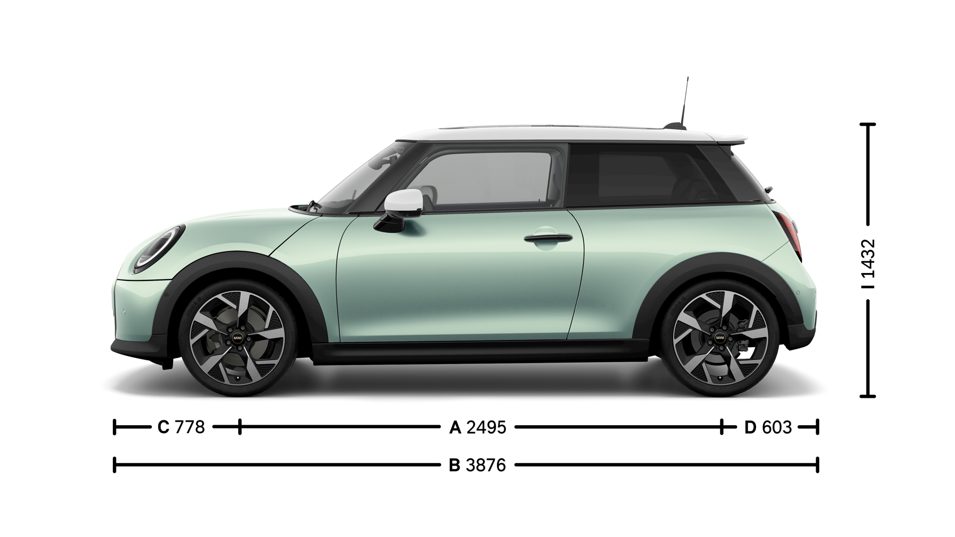 MINI Cooper 3 portes Dimensions