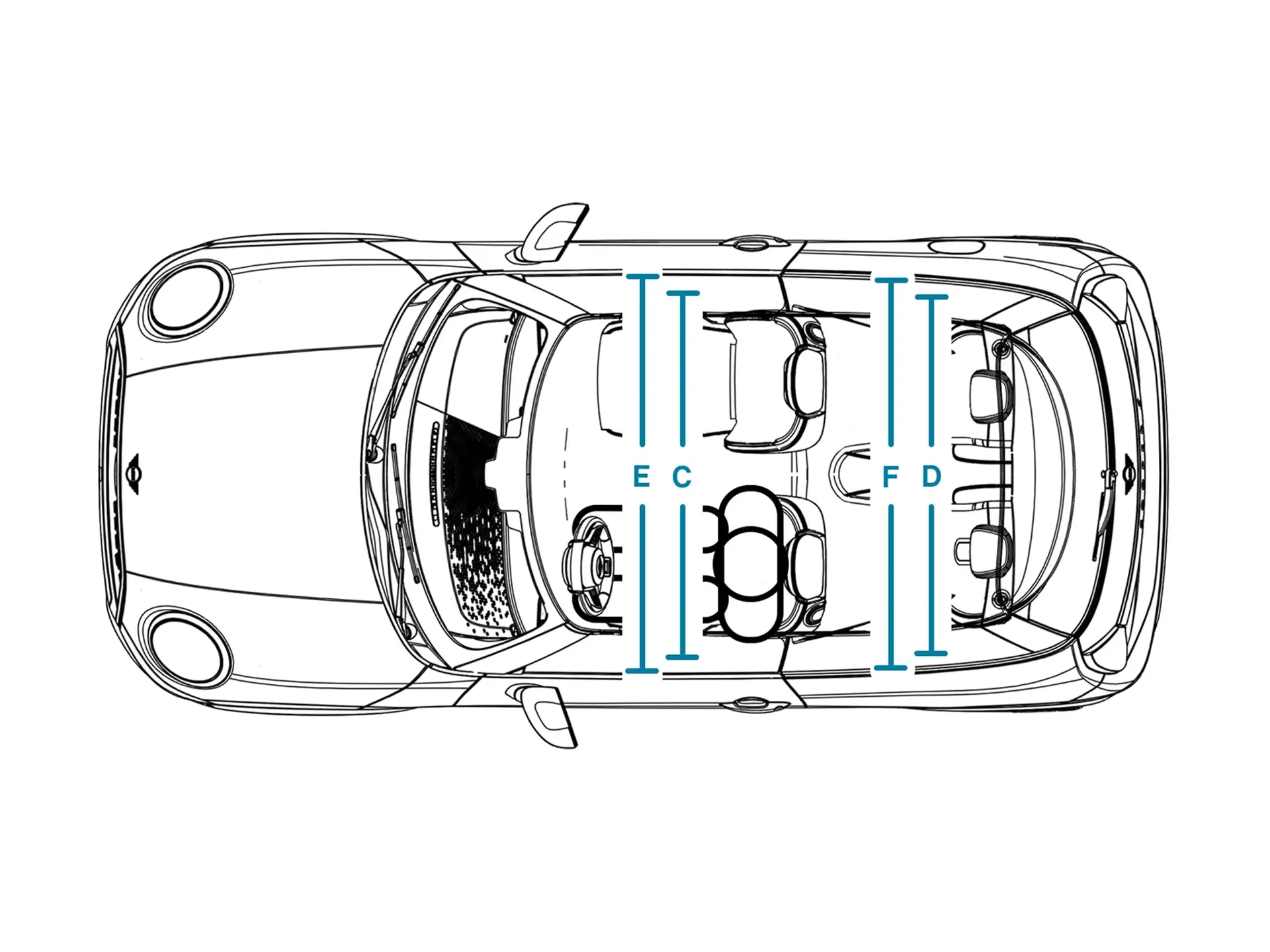 MINI Cooper 3 Portes – Dimensions ciel de toit