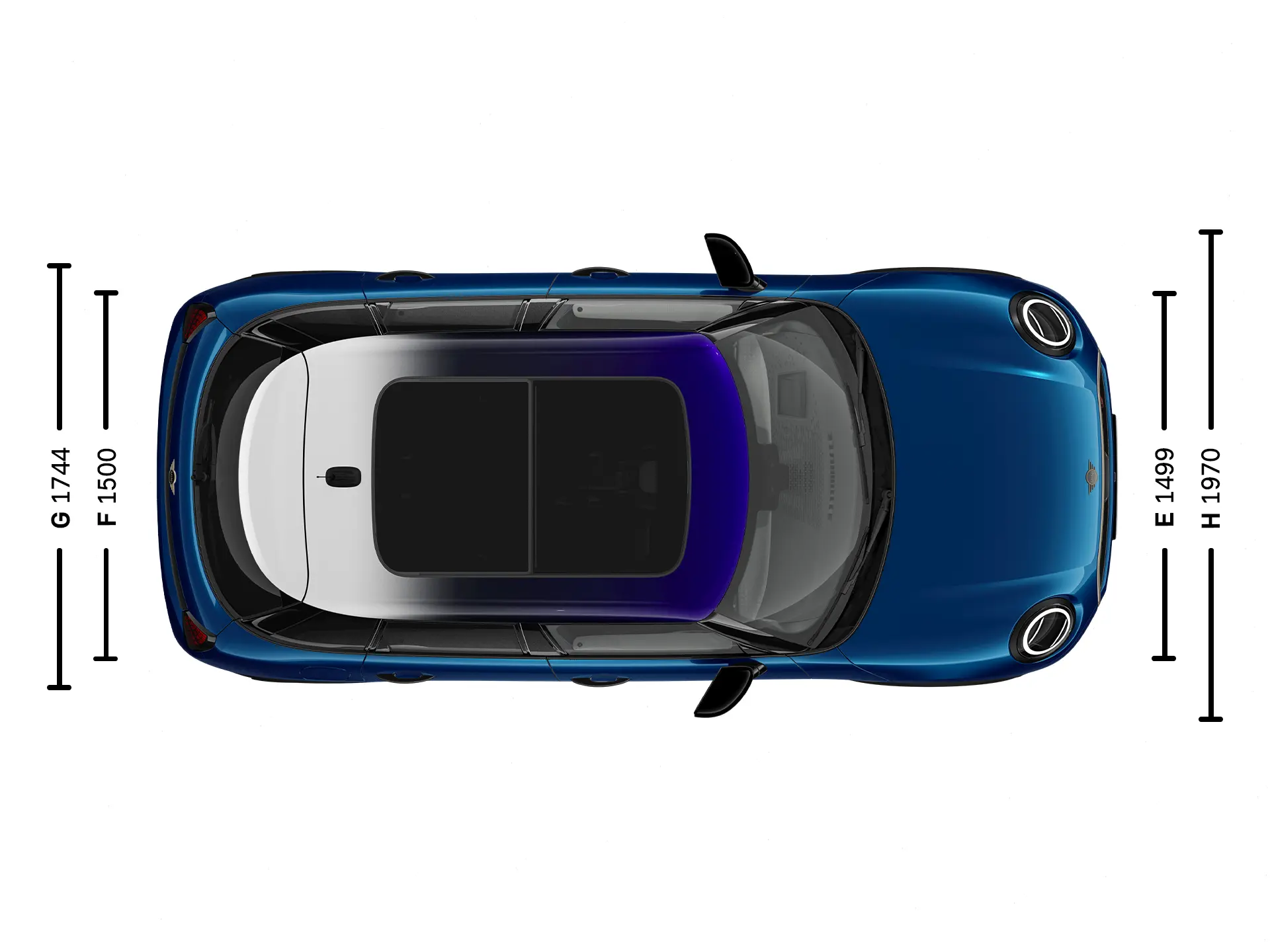 MINI Cooper 5 Portes – Dimensions Ciel de toit