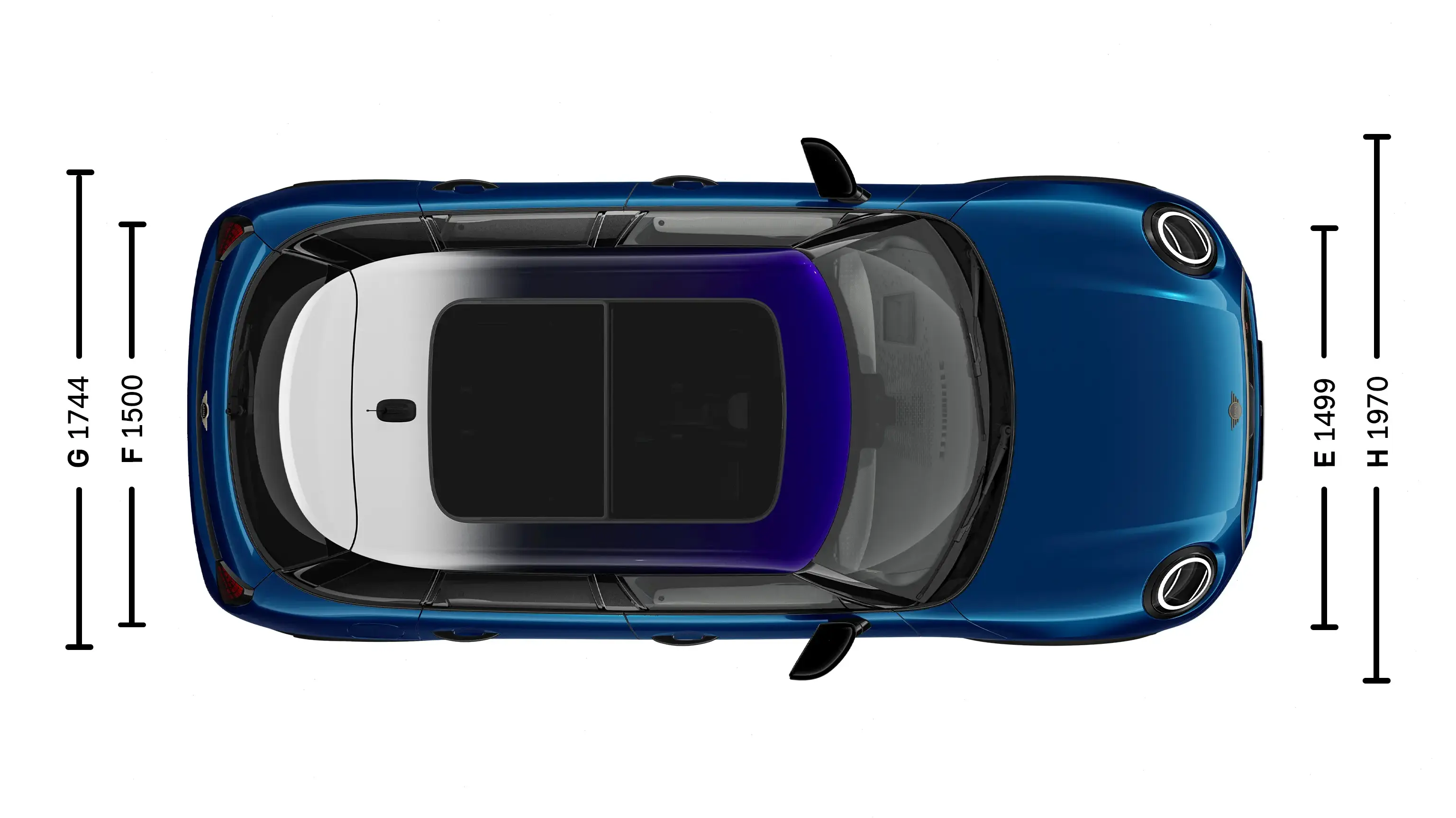 MINI Cooper 5 Portes – Dimensions Ciel de toit