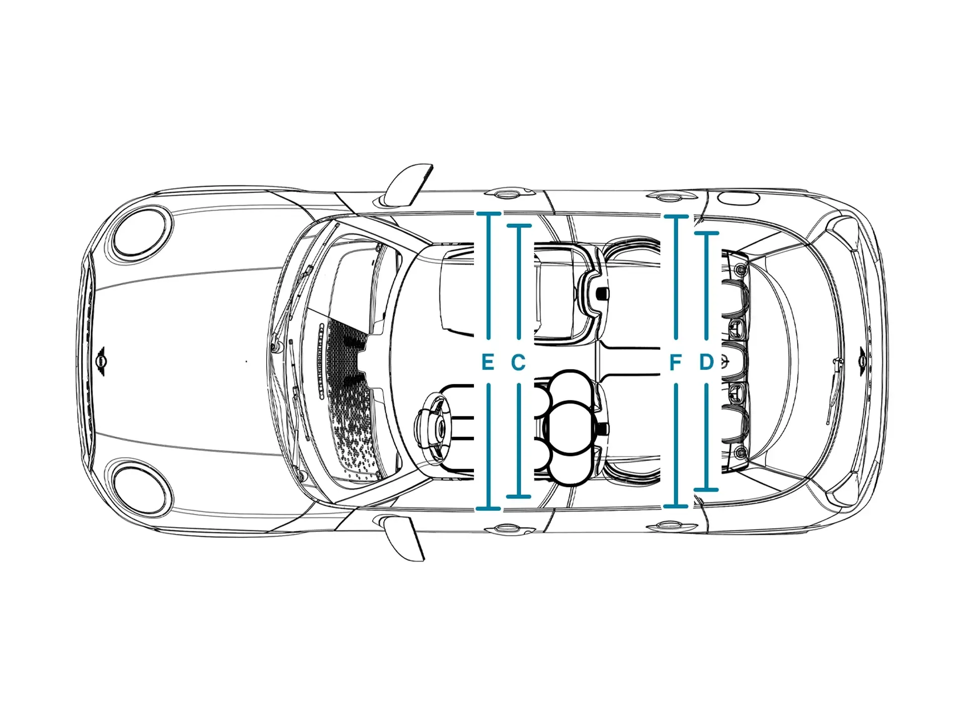 MINI Cooper 5 Portes – Dimensions ciel de toit