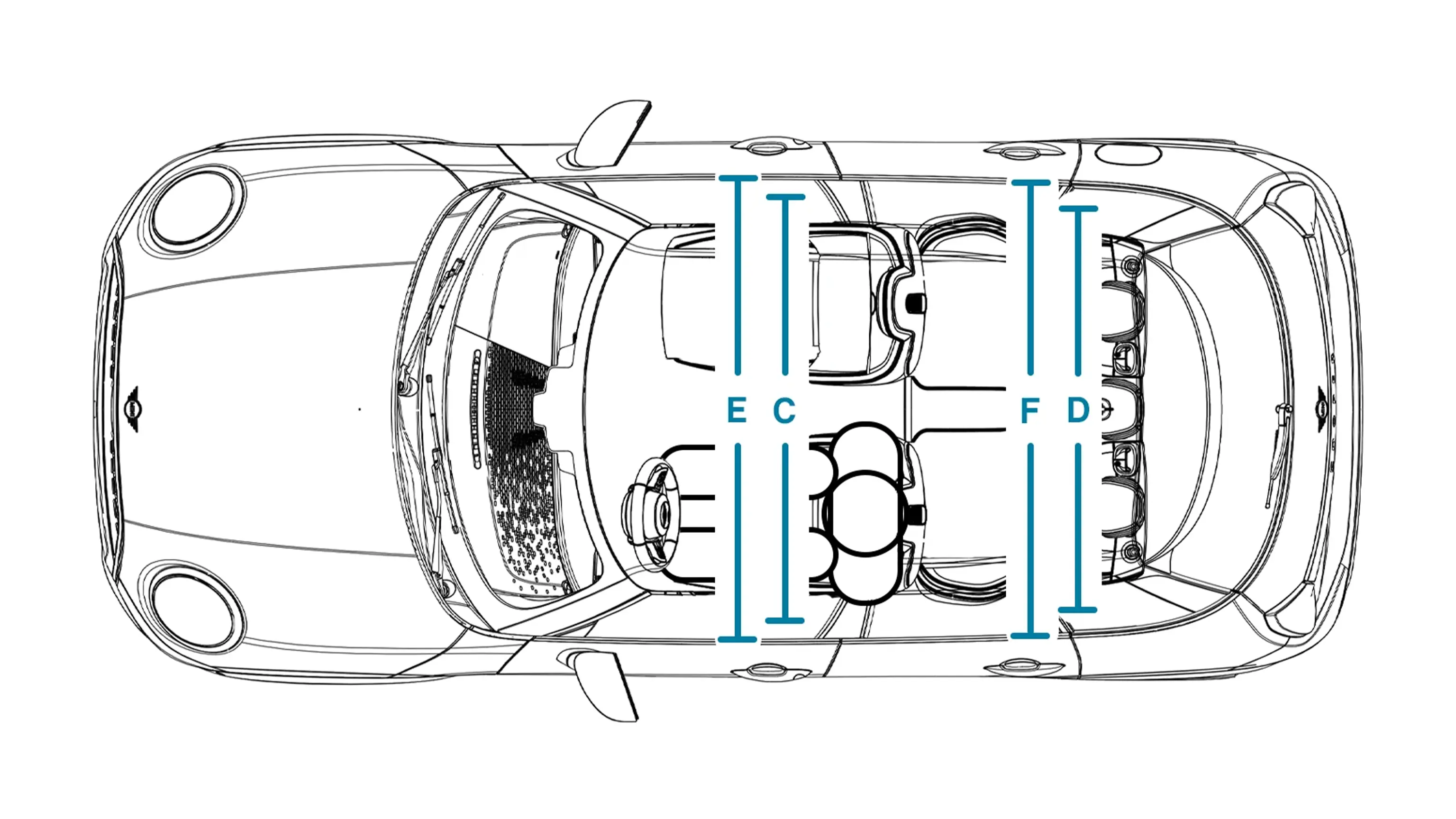 MINI Cooper 5 Portes – Dimensions ciel de toit