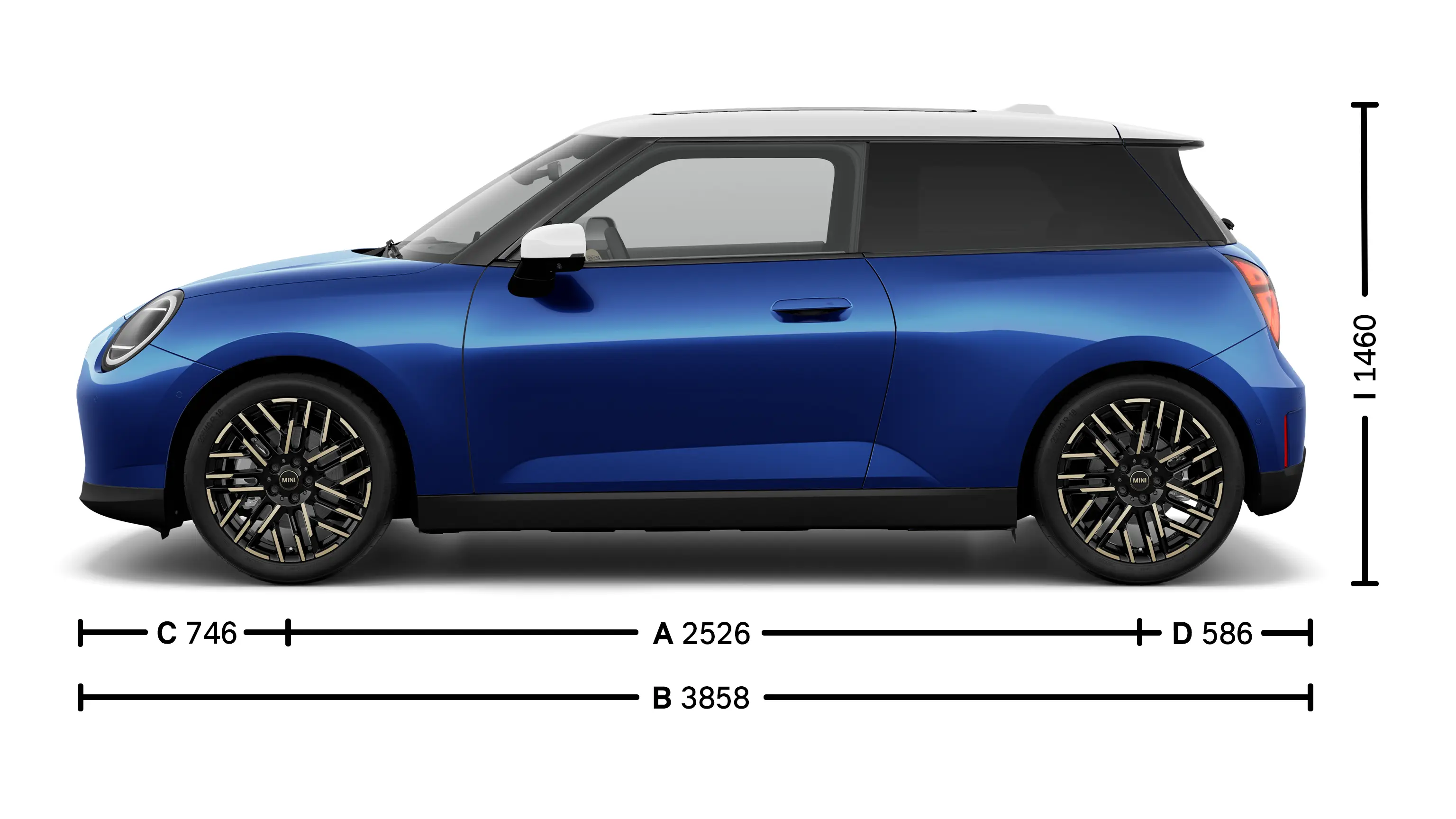 MINI Cooper Electric Dimensions latérales