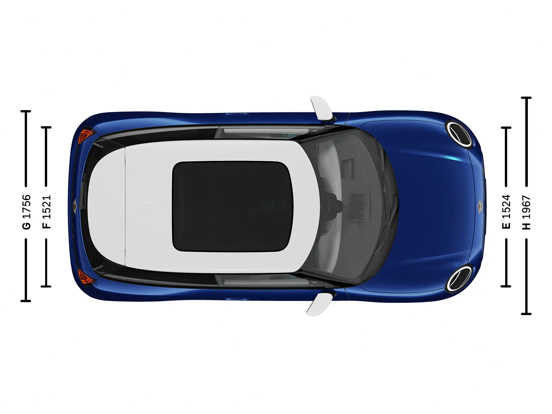 MINI Cooper Electric Dimensions Ciel de toit