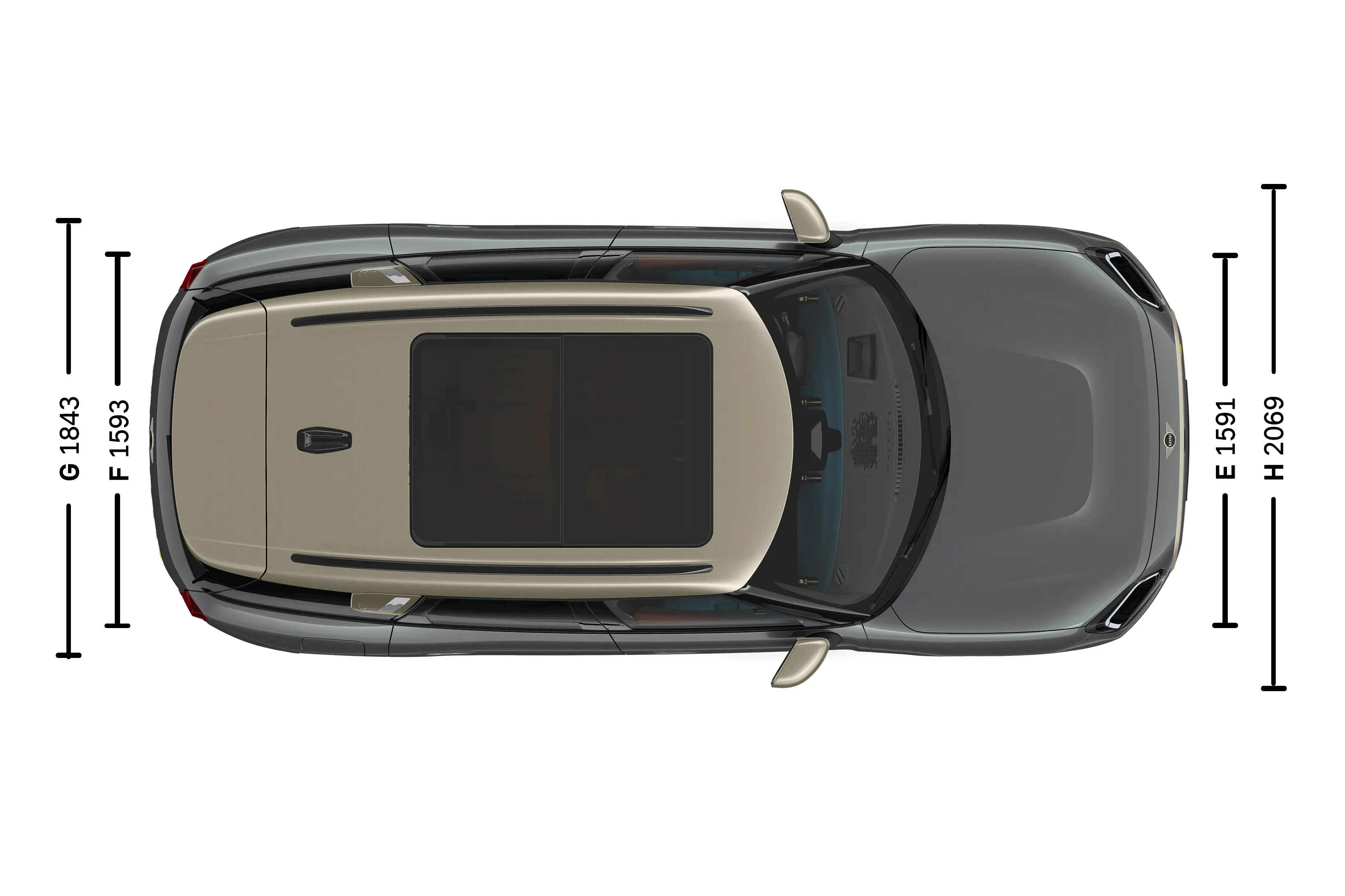 MINI Countryman Electric Dimensions Ciel de toit