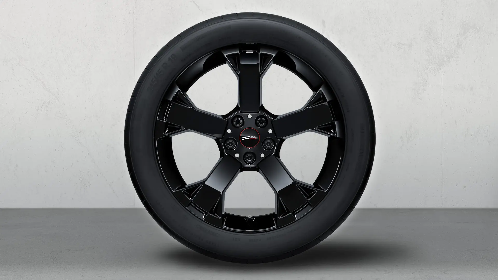 Vue rapprochée de la jante 19" MINI JCW Runway Spoke 948 finition Jet Black avec détails des rayons.