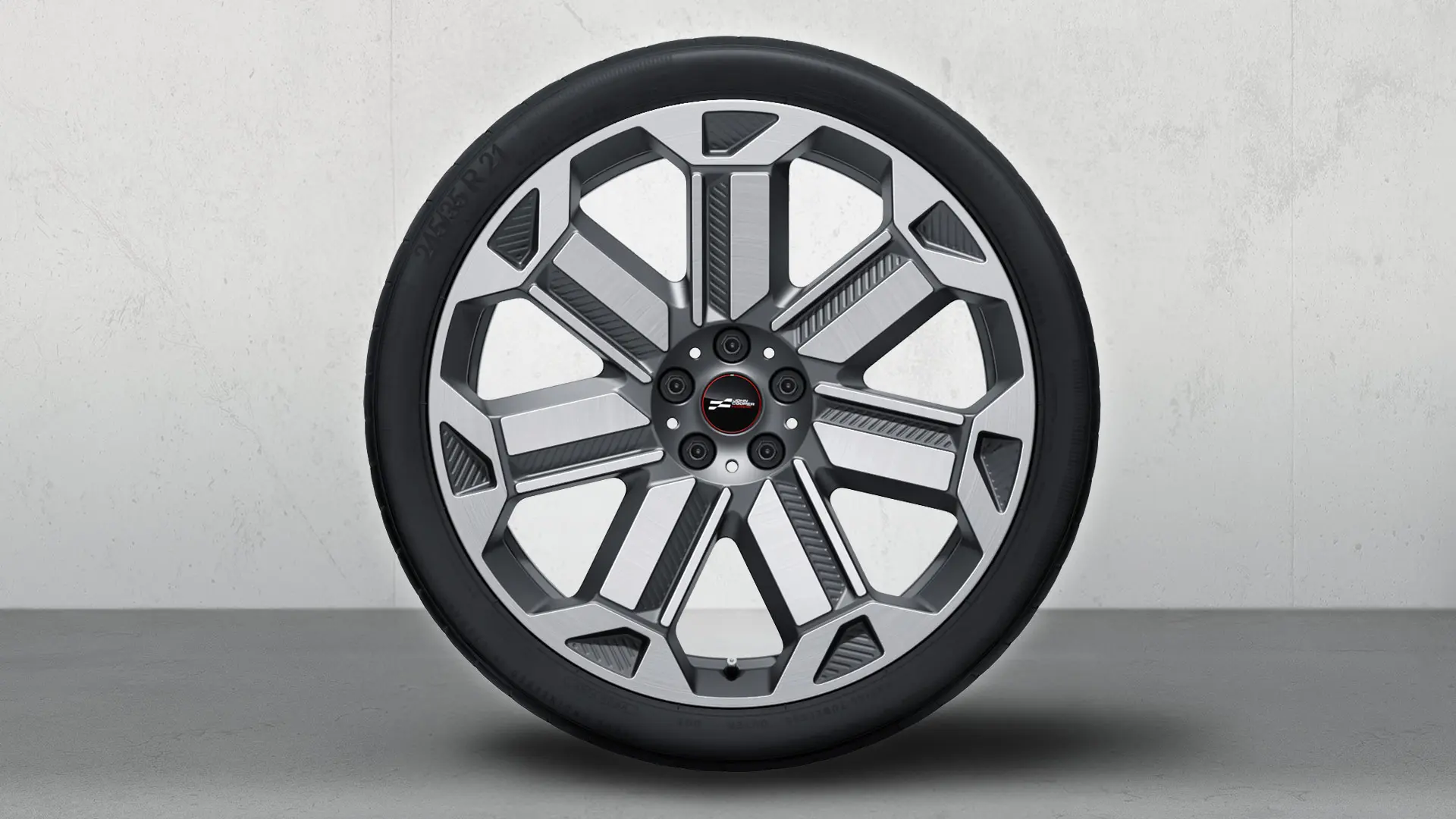 Jante alliage JCW 21" Rallye Spoke 950 Bicolor (Frozen Gunmetal Grey, poli brillant), jeu de roues complet pour l'été. 