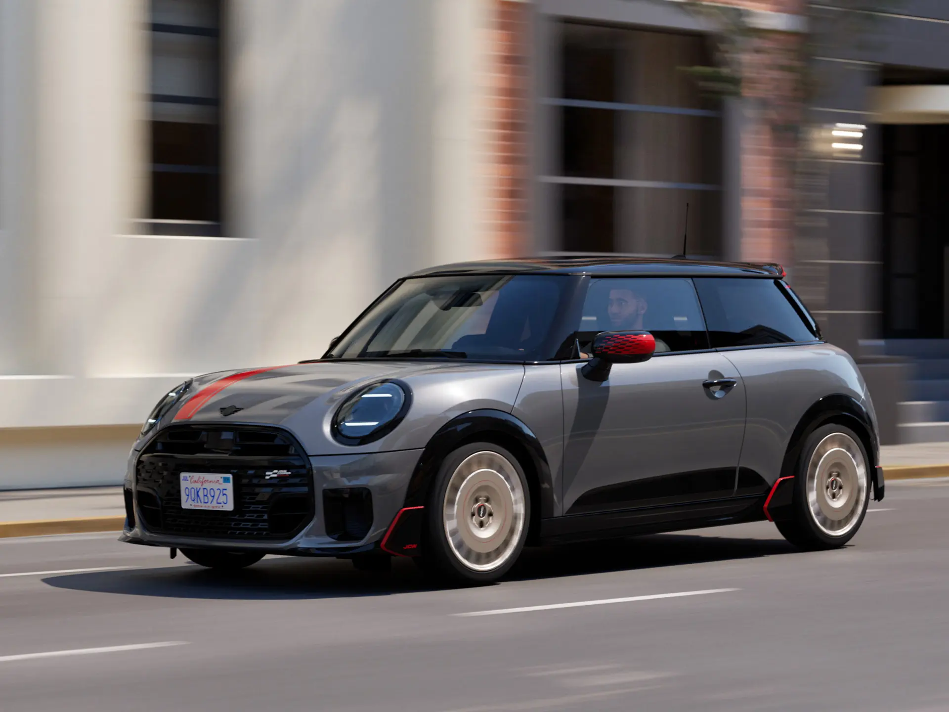 Un homme au volant d'une MINI Cooper