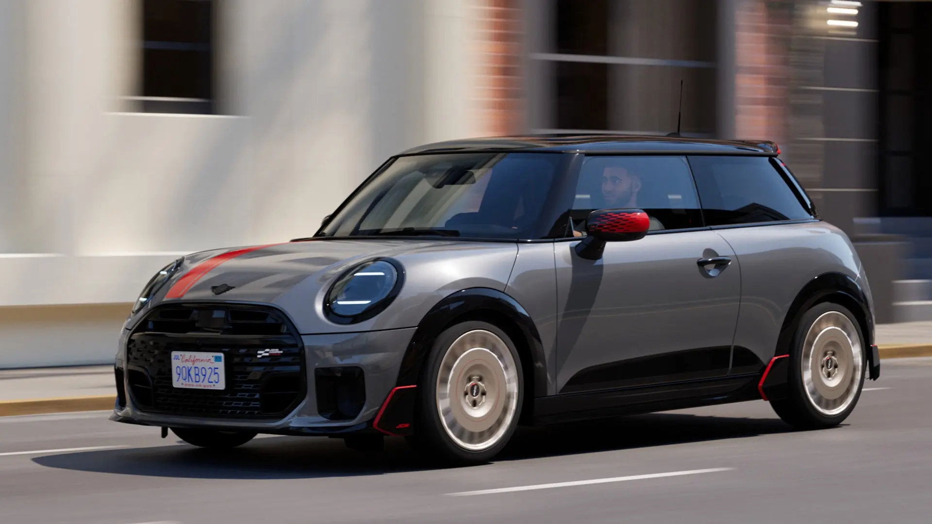 Un homme au volant d'une MINI Cooper
