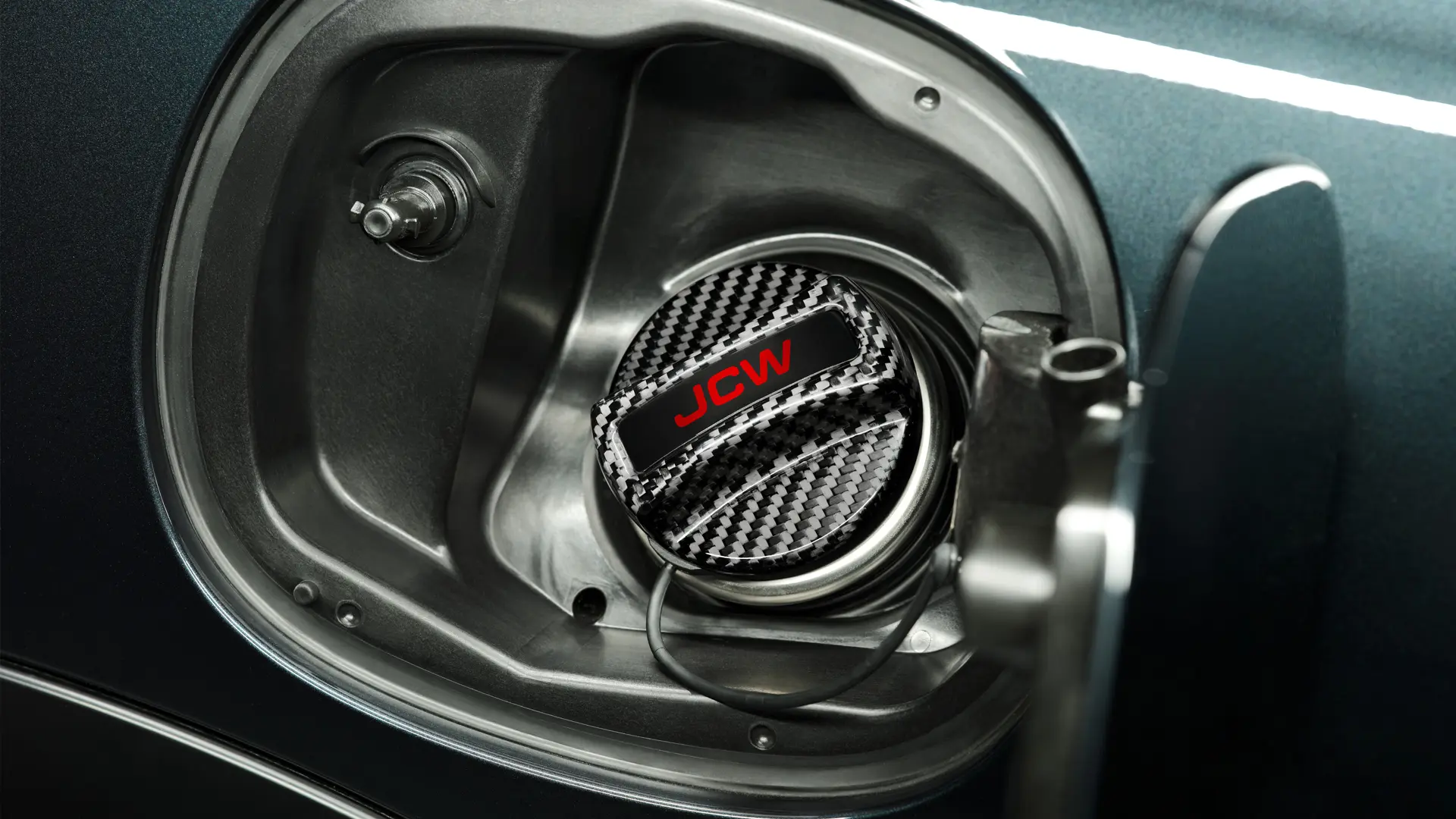 JCW Accessoires - Bouchon de réservoir JCW en fibre de carbone