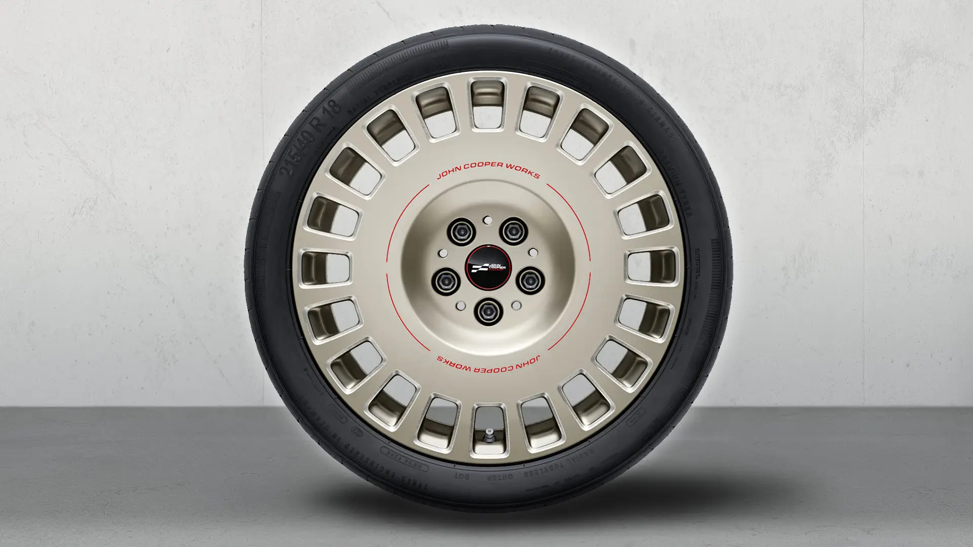 Jantes 18" en alliage John Cooper Works, roue été complète Rallye Spoke style 964 bicolore Vibrant Silver, fraisée au diamant. 