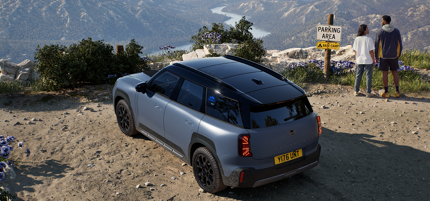 Vue arrière de la MINI Countryman Untamed Edition.