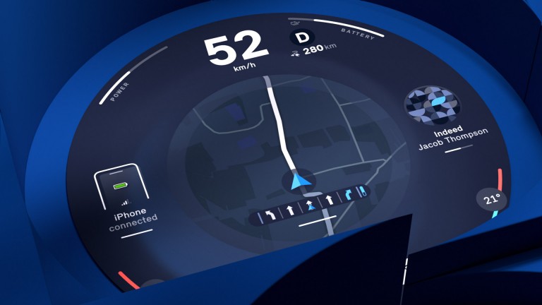  Écran rond MINI indiquant la vitesse et le tableau de navigation