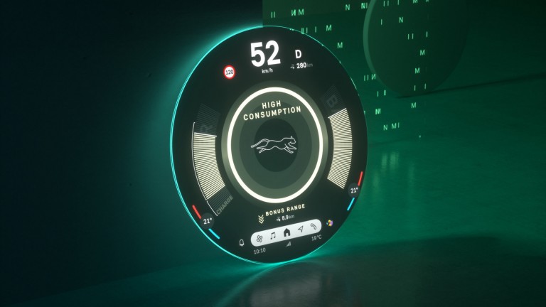 Écran rond MINI indiquant les paramètres d'efficacité