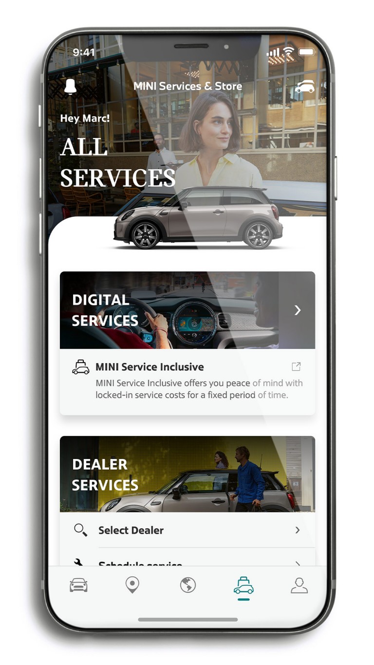 mini connected - mini app - gérer tous les services